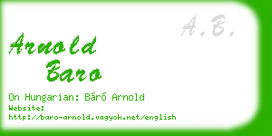 arnold baro business card