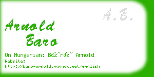 arnold baro business card